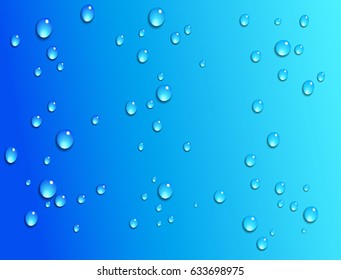 Water Droplets on a Faded Blue Background