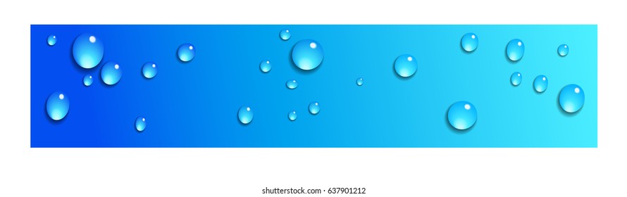 Water Droplets on a Faded Blue Web Banner Background