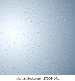 Water droplets on the glass. Vector image.