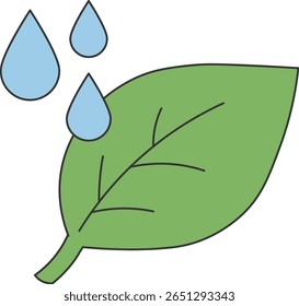 Gotas de água na ilustração da folha

