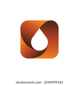 Water droplets on a rounded rectangle shape logo vector design, water droplets on a tetragon shape logo vector design.