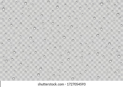 Water droplets on a transparent glass. Rain drops on window.