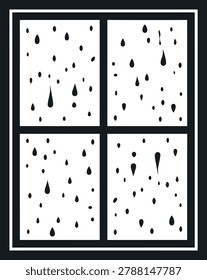Water droplets on a windowpane surface