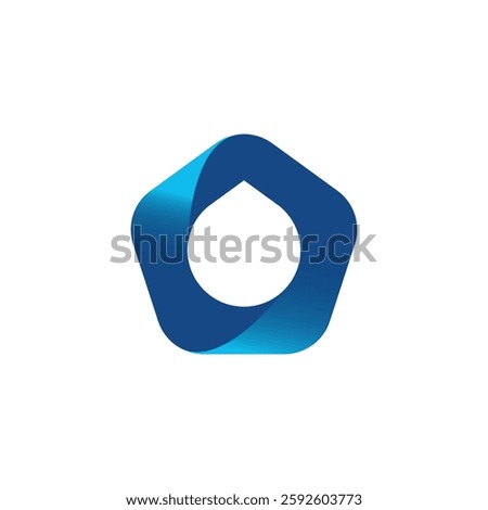 Water droplets in pentagon shape logo vector design.