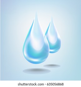 Water droplets. Realistic vector illustration.