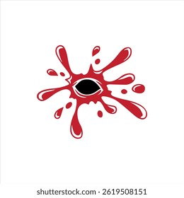 The water droplets are red and there is one black color in the middle. Can be used as a sticker graphic design