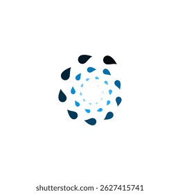 water droplets rotating spreading logo, icon, symbol. water leaf