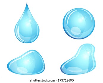 water droplets set
