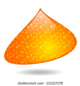Water droplets shaped star pattern inside.