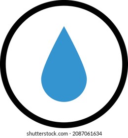 Water droplets surrounded by black circles. vector