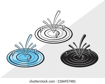 Water Droplets Svg Printable Vector Illustration Stock Vector (Royalty ...