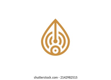water droplets Symbol Monoline Logo
