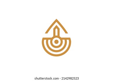 water droplets Symbol Monoline Logo
