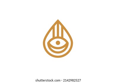 water droplets Symbol Monoline Logo
