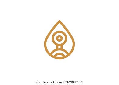 water droplets Symbol Monoline Logo