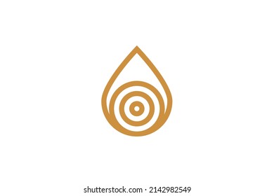 water droplets Symbol Monoline Logo