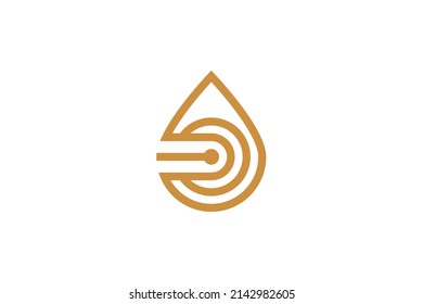 water droplets Symbol Monoline Logo