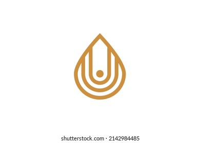 water droplets Symbol Monoline Logo