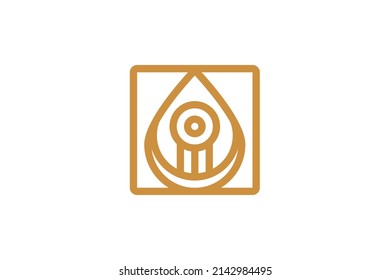 water droplets Symbol Monoline Logo