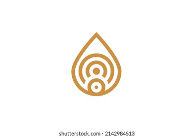 water droplets Symbol Monoline Logo