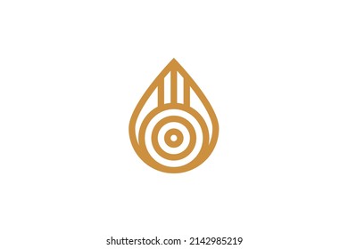 water droplets Symbol Monoline Logo