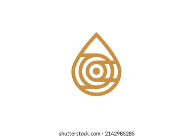 water droplets Symbol Monoline Logo