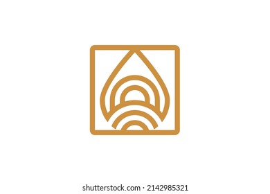 water droplets Symbol Monoline Logo