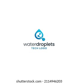WATER DROPLETS TECHNOLOGY LOGO DESIGN