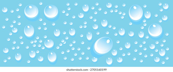 água cai 3d no fundo azul