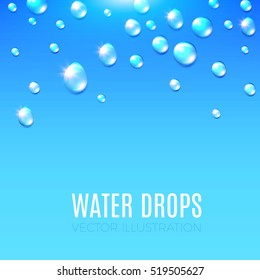 Water Drops Abstract Background. Vector illustration