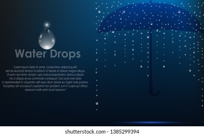 Water drops background. Vector illustration.