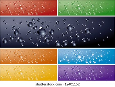 Water drops backgrounds. Vector.