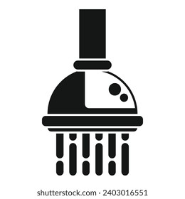 El agua arroja el icono del baño vector simple. Cabeza de ducha. Bañera de baño
