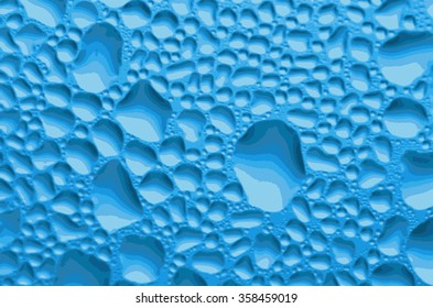Water drops in blue color, background texture, vector illustration
