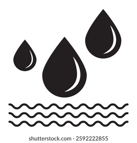Water Drops Blue drops, raindrops, splash, sea waves, pouring water, icons and design elements. Flat droplet logo shapes collection.