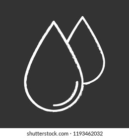 Water drops chalk icon. Liquid. Raindrop. Isolated vector chalkboard illustration