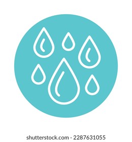Water drops color line icon.  Liquid flow. Natural resource