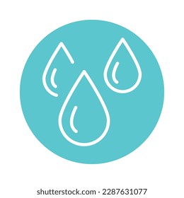 Water drops color line icon.  Liquid flow. Natural resource