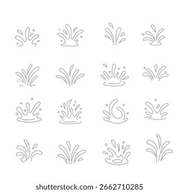 Wassertropfen doodle Symbol Zeichen. Dekoratives Droplet-Splash-Symbol. Handgezeichnete Tintenskizze. Flüssiges Element. Tröpfchensymbole weinen. Soße, Vektorgrafik