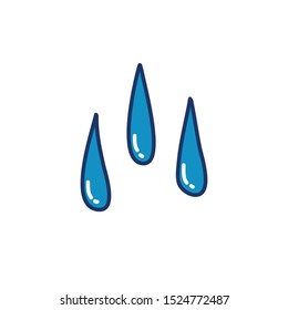 water drops doodle icon, vector illustration