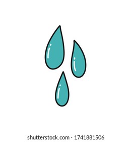 water drops doodle icon, vector illustration