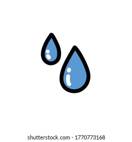 icono de doodle por gotas de agua, ilustración vectorial