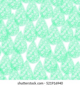 Water drops doodles seamless 