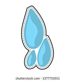 Water drops dotted sticker. Vector illustration design