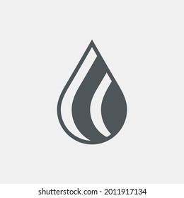 Water drops  droplet raindrops icon illustration cut