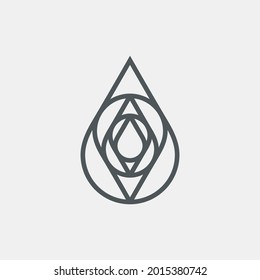 Water drops  droplet raindrops icon illustration cut