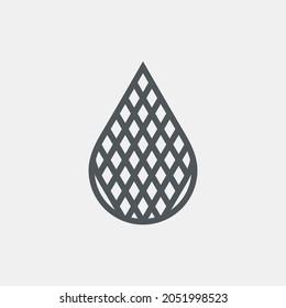 Water drops  droplet raindrops icon illustration cut