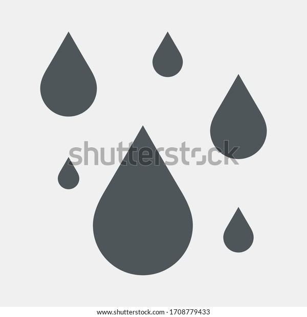 Water drops droplet raindrops oil blood icon\
illustration cut