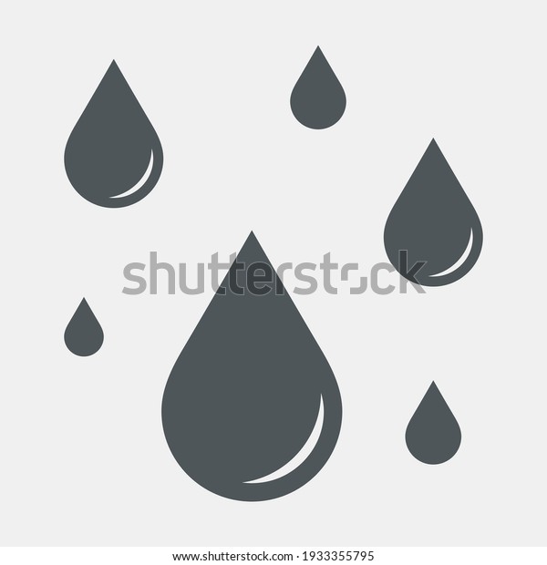 Water drops droplet raindrops oil blood icon\
illustration cut