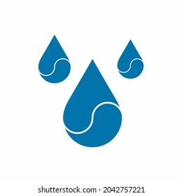 Water drops  droplet raindrops Yin-yang icon quality vector illustration cut	